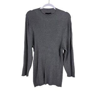 Lane Bryant Ribbed Knit Tunic‎ Sweater Womens Plus Size 18/20 Gray Long Sleeve